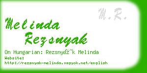 melinda rezsnyak business card